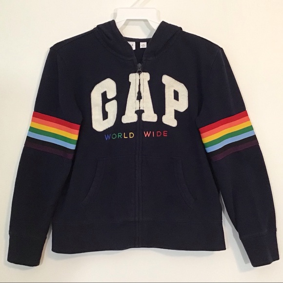 GAP Other - GAP Kids - Rainbow Sleeves GAP World Wide Hoodie